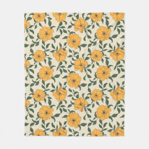 Couverture Polaire Motif de fleurs de crapaud orange