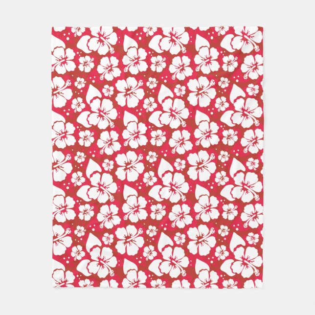 Couverture Polaire Motif de fleurs de ketmie (Devant)