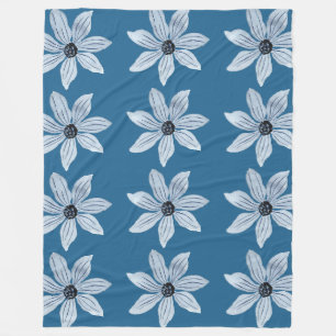 Couverture Polaire Motif de fleurs monochromes