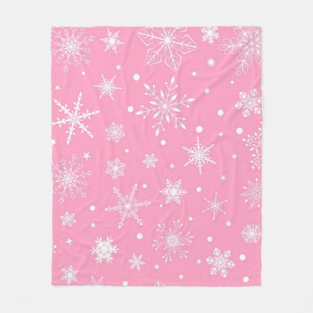 Couverture Polaire Motif de flocon de neige	 (Devant)