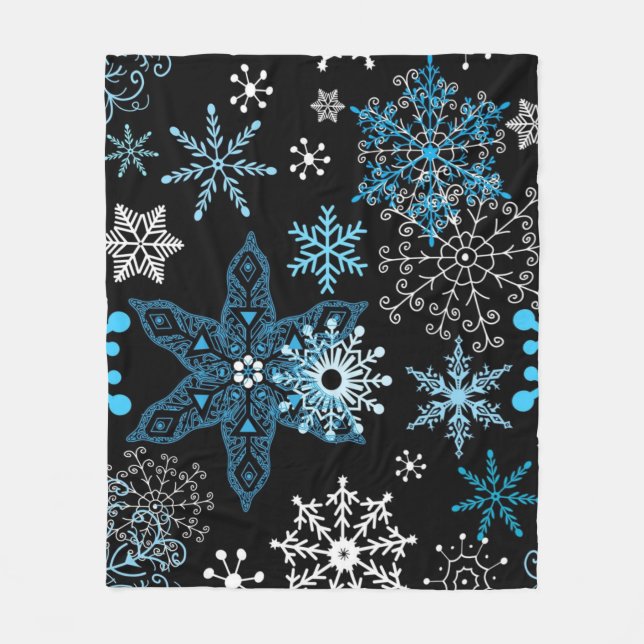Couverture Polaire Motif de flocon de neige	 (Devant)