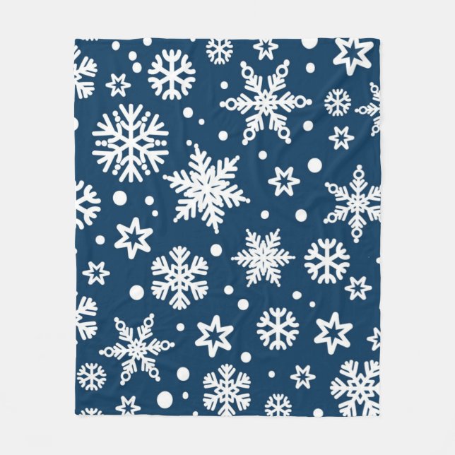 Couverture Polaire Motif de flocon de neige	 (Devant)