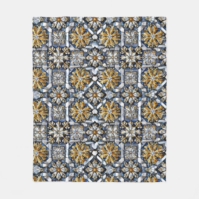 Couverture Polaire Motif de flocon de neige symétrique (Devant)