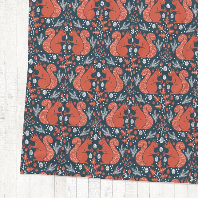 Couverture Polaire Motif de forêt d'écureuils (Red squirrel woodland forest nature pattern cozy fleece blanket)