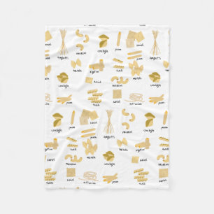 Couverture Polaire Motif de formes et noms de pâtes italiennes