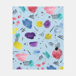 Couverture Polaire Motif de formes géométriques d'aquarelle Abstraite