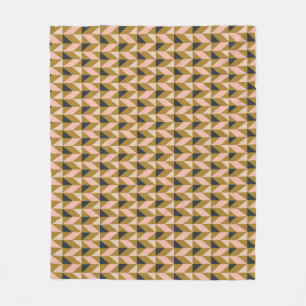 Couverture Polaire Motif de formes géométriques rétro   Gold Blush
