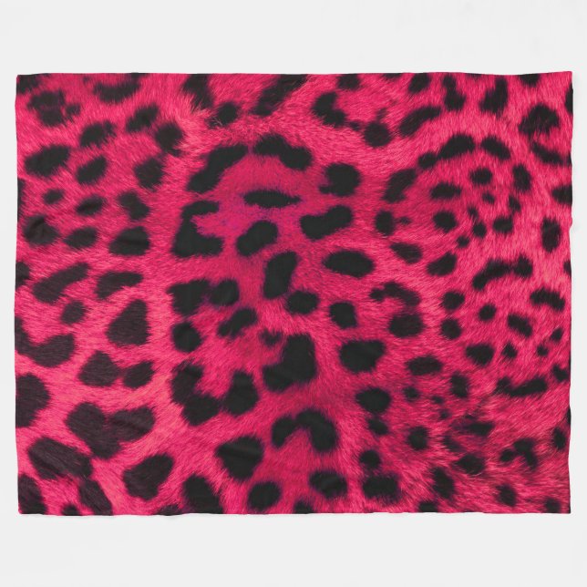 Couverture Polaire Motif de fourrure rose Cheetah Blanche polaire (Devant (Horizontal))