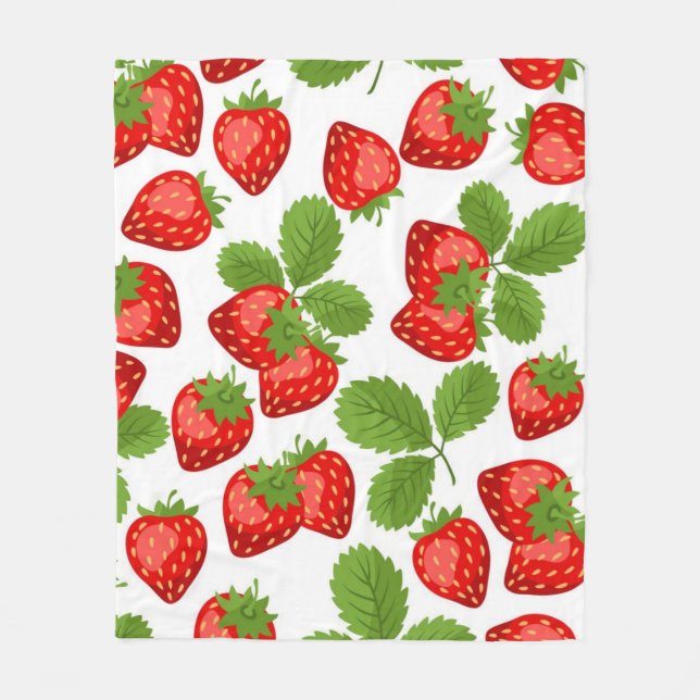 Couverture Polaire Motif de fraises (Devant)