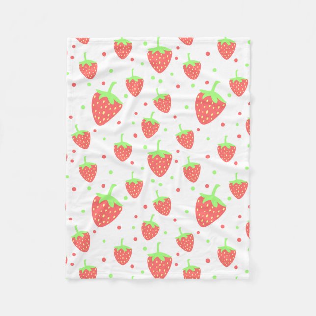 Couverture Polaire Motif de fraises (Devant)