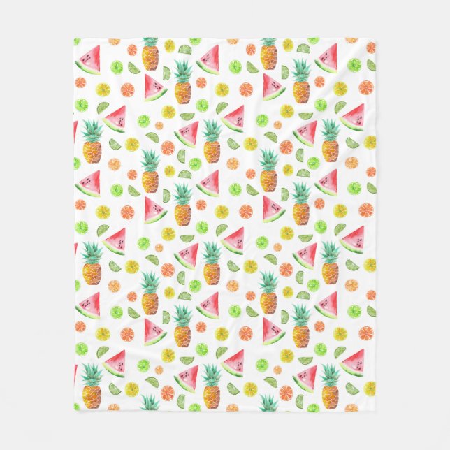 Couverture Polaire Motif de fruit glacé d'aquarelle (Devant)