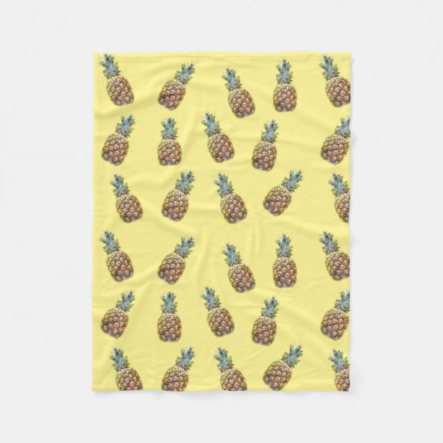 Couverture Polaire Motif de fruits d'ananas (Devant)