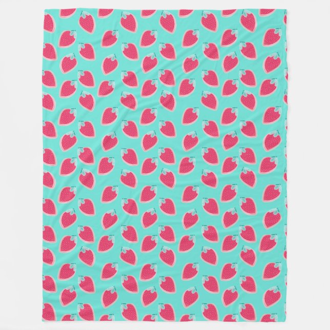 Couverture Polaire Motif de fruits de fraise cuite (Devant)