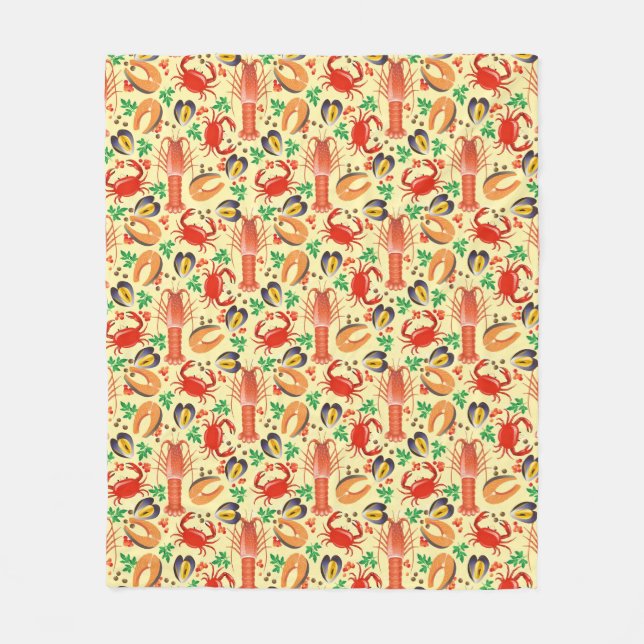 Couverture Polaire Motif de fruits de mer (Devant)