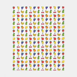 Couverture Polaire Motif de fruits mélangés colorés