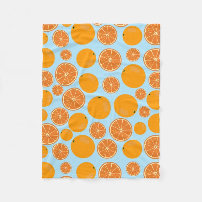 Couverture Polaire Motif de fruits orange (Devant)