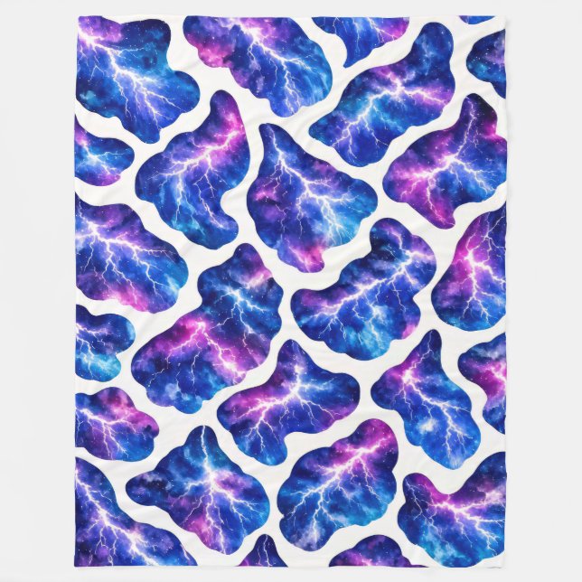 Couverture Polaire Motif de galaxie de tempête d'éclairs (Devant)