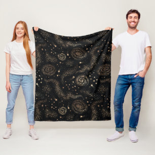 Couverture Polaire Motif de galaxie Gold Star Constellation