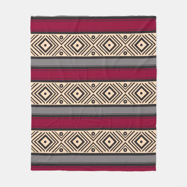 Couverture Polaire Motif de Geo Stripes rouge mexicain (Devant)
