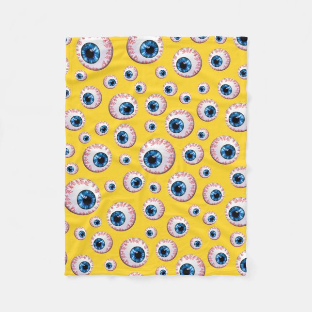 Couverture Polaire Motif de globe oculaire jaune (Devant)
