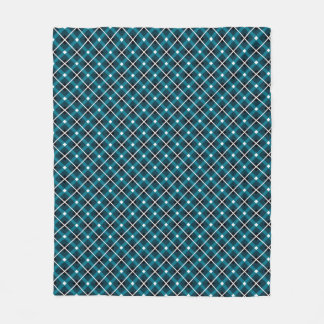 Couverture Polaire Motif de grille géométrique turquoise et Marine