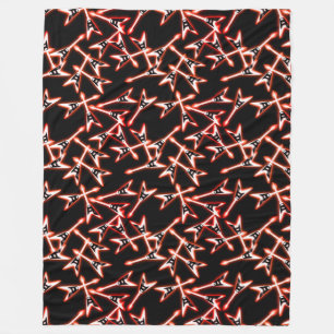 Couverture Polaire Motif de guitare électrique en métal lourd rouge e