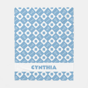 Couverture Polaire Motif de Jacquard de crosse bleu poudre