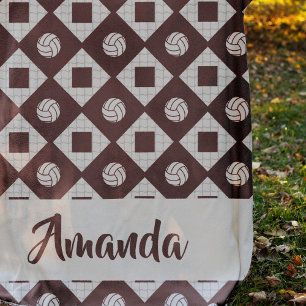 Couverture Polaire Motif de Jacquard de volley-ball Maroon