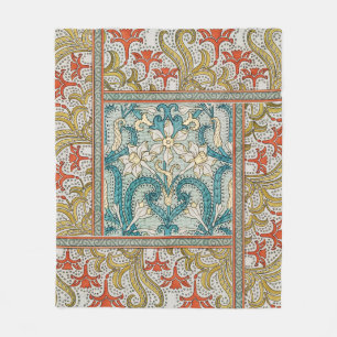 Couverture Polaire Motif de jonquilles vintage Art nouveau Verneuil