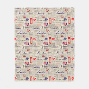 Couverture Polaire Motif de journal de Londres