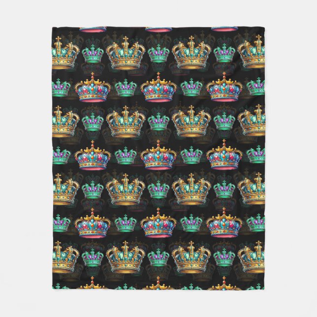 Couverture Polaire Motif de la couronne royale (Devant)