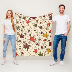 Couverture Polaire Motif de la feuille d'érable à boudin
