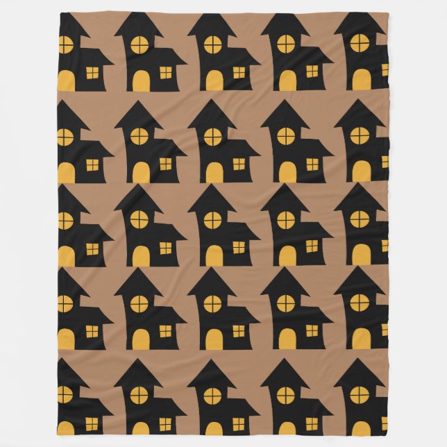 Couverture Polaire Motif de la Maison Éffrayante noire (Devant)