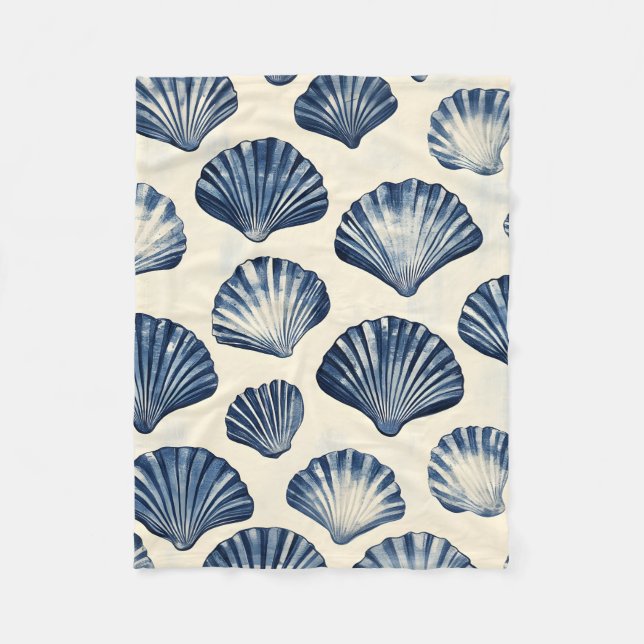 Couverture Polaire Motif de la marine Blue Sea shells (Devant)