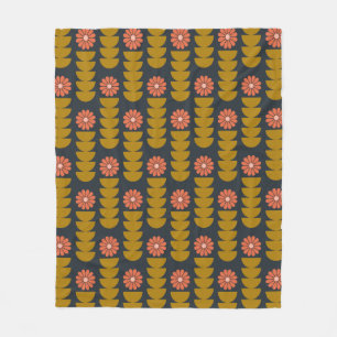 Couverture Polaire Motif de la marine Floral moderne du milieu du siè