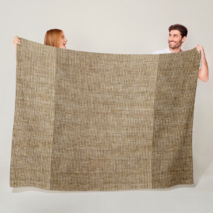 Couverture Polaire motif de la nature de burlap rustique