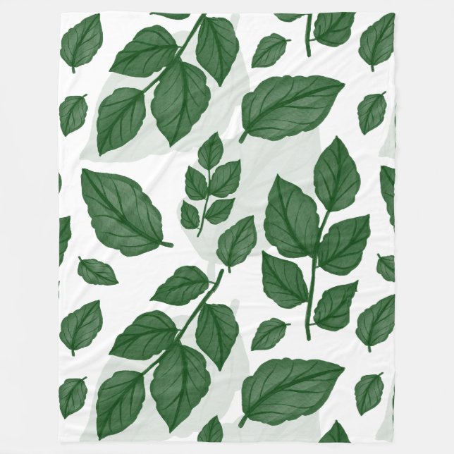 Couverture Polaire Motif de la nature sans voile vert (Devant)