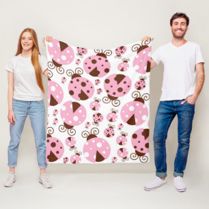 Couverture Polaire Motif De Ladybugs, Mignons Ladybugs, Pink Ladybugs