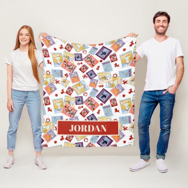 Couverture Polaire Motif de lancer avec impression de personnage du M (En situation)