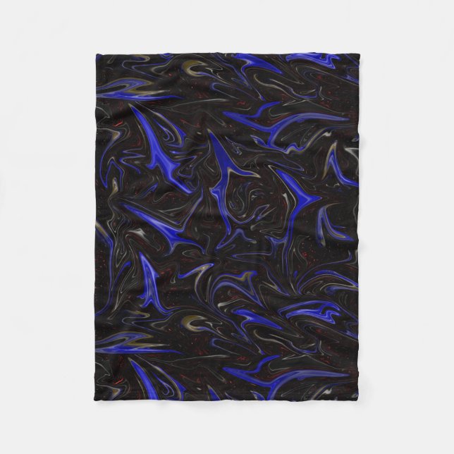 Couverture Polaire Motif de l'espace extra-atmosphérique bleu-noir, (Devant)