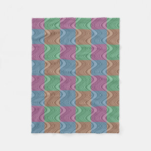 Couverture Polaire Motif de ligne vague - bleu/Brown/vert/violet