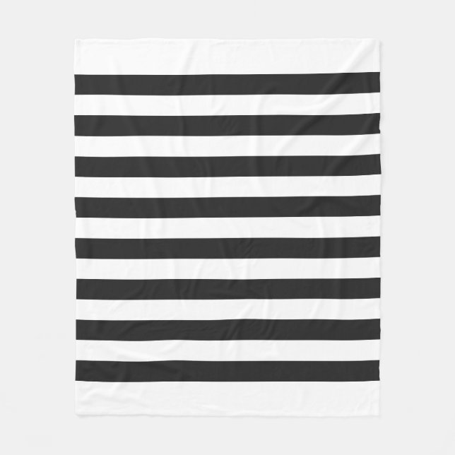 Couverture Polaire Motif de lignes pastel blanches et noires (Devant)