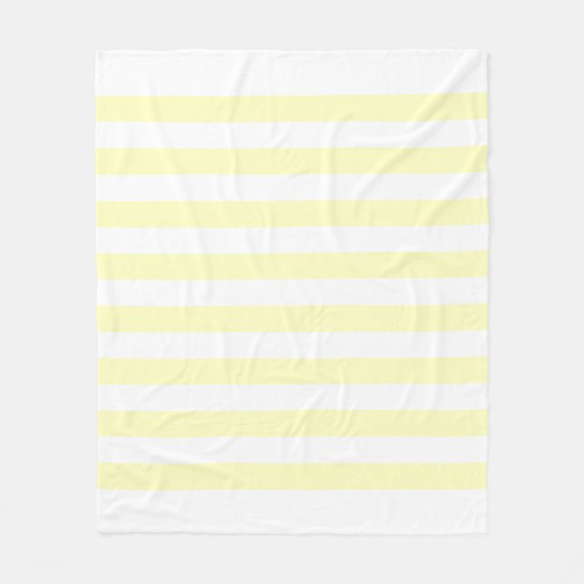 Couverture Polaire Motif de lignes pastel jaune et blanc doux (Devant)