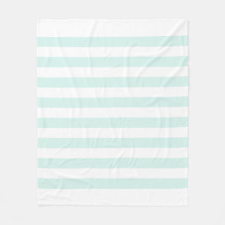 Couverture Polaire Motif de lignes pastel vert cyan et blanc doux