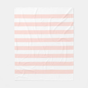Couverture Polaire Motif de lignes rose pastel et blanc doux