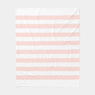 Couverture Polaire Motif de lignes rose pastel et blanc doux