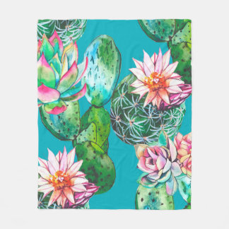 Couverture Polaire Motif de l'illustration de l'aquarelle succulente