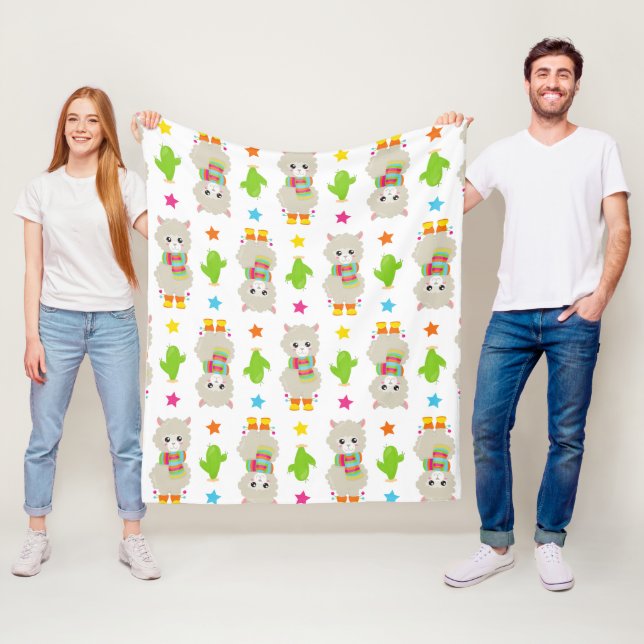 Couverture Polaire Motif De Llamas, Cute Llamas, Alpacas, Cactus (En situation)