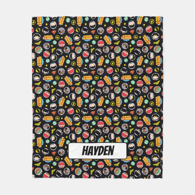 Couverture Polaire Motif de Logos et Héros de la Ligue de la justice  (Devant)