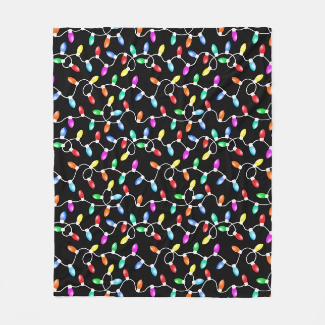 Couverture Polaire Motif de lumières de Noël (Devant)